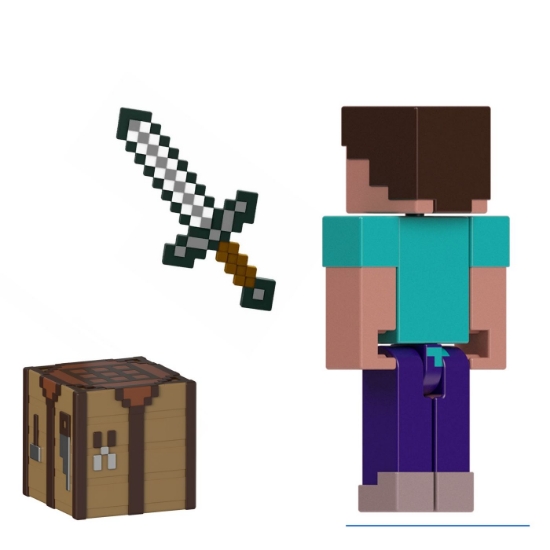 Imagine MINECRAFT CRAFT A BLOCK FIGURINA STEVE 8CM
