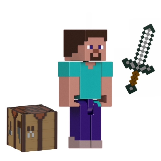 Imagine MINECRAFT CRAFT A BLOCK FIGURINA STEVE 8CM