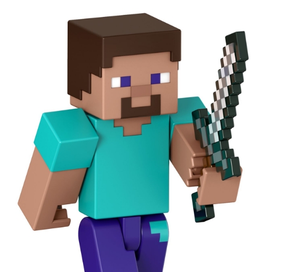 Imagine MINECRAFT CRAFT A BLOCK FIGURINA STEVE 8CM