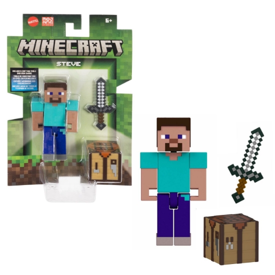Imagine MINECRAFT CRAFT A BLOCK FIGURINA STEVE 8CM