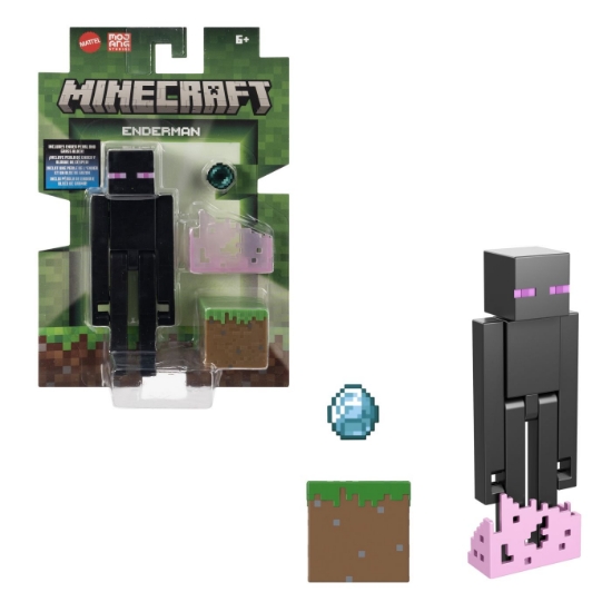 Imagine MINECRAFT CRAFT A BLOCK FIGURINA ENDERMAN 8CM