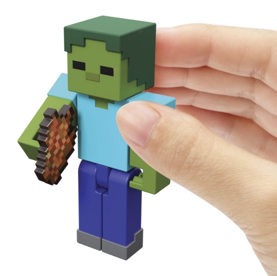 Imagine MINECRAFT CRAFT A BLOCK FIGURINA ZOMBI 8CM