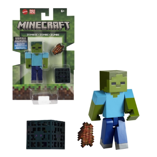 Imagine MINECRAFT CRAFT A BLOCK FIGURINA ZOMBI 8CM