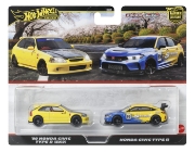 Imagine HOT WHEELS PREMIUM SET 2 MASINUTE METALICE HONDA CIVIC 99 TIP R EK9 SI HONDA CIVIC TIP R SCARA 1:64