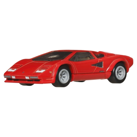 Imagine Hot Wheels Premium set 2 mașinuțe metalice Lamborghini Countach LP5000 QV și Lancia Stratos Zero, scară 1:64