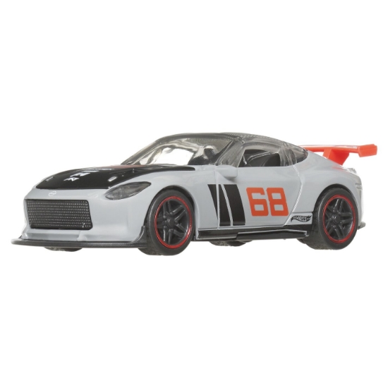 Imagine Hot Wheels Mașinuță metalică cu sistem Pull Back 2023 Nissan Z Custom HW Modified scara 1:43