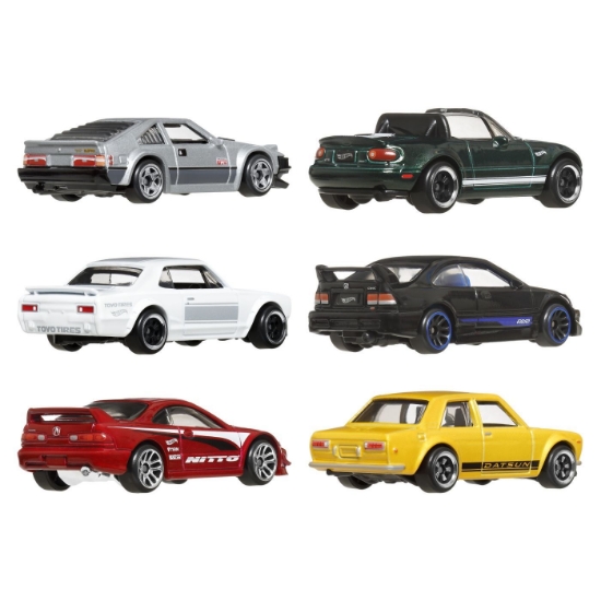 Imagine Hot Wheels Silver Series set 6 mașinuțe metalice tematică japoneză