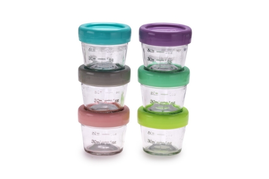 Imagine SET 6 RECIPIENTE STICLA PENTRU HRANA BEBE, MELII, 118 ML