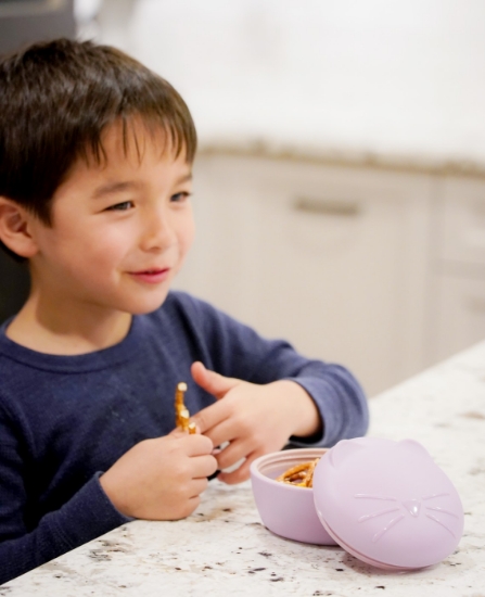 Imagine Castronel din silicon cu capac, Melii, model pisică