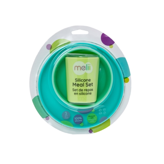 Imagine SET 3 RECIPIENTE SILICON HRANA BEBE, MELII, BLUE&LIME&MINT