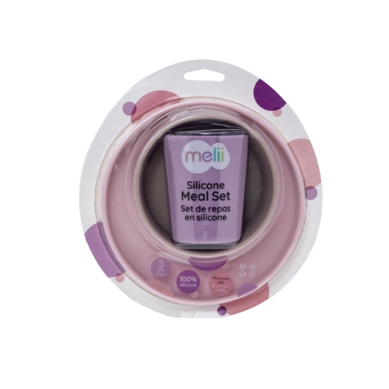 Imagine SET 3 RECIPIENTE SILICON HRANA BEBE, MELII, PURPLE&PINK&GREY