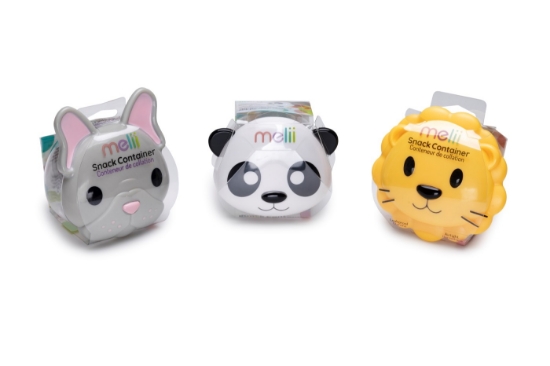 Imagine Set 3 recipiente hrană bebe, Melii, bulldog, rechin, pisică – cutie