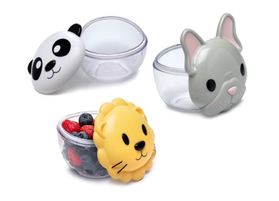 Imagine Set 3 recipiente hrană bebe, Melii, bulldog, rechin, pisică – cutie