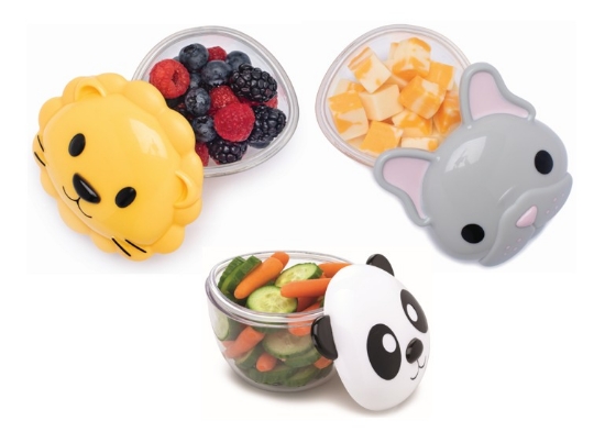 Imagine Set 3 recipiente hrană bebe, Melii, bulldog, rechin, pisică – cutie
