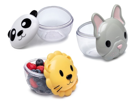 Imagine Set 3 recipiente hrană bebe, Melii, bulldog, rechin, pisică – cutie