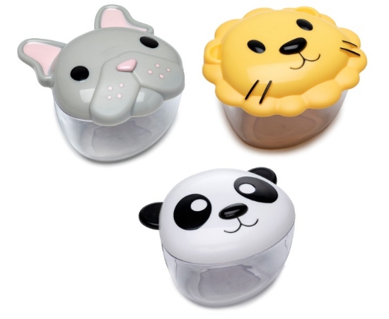 Imagine Set 3 recipiente hrană bebe, Melii, bulldog, rechin, pisică – cutie