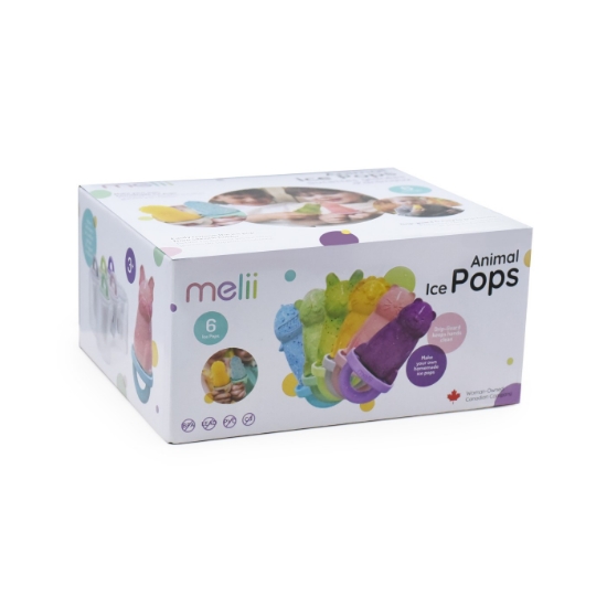 Imagine Set 6 forme de înghețată cu tavă, Melii, model animale