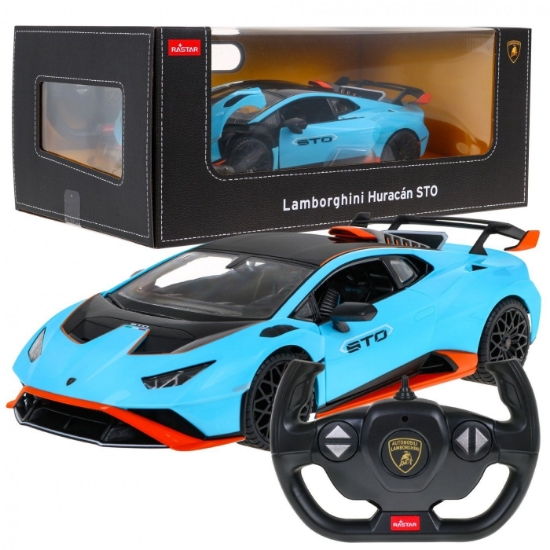 Imagine MASINA CU TELECOMANDA LAMBORGHINI HURACAN STO ALBASTRU SCARA 1 LA 14