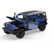 Imagine Mașinuță metalică Jeep Wrangler Rubicon 4XE albastru scară 1 la 24