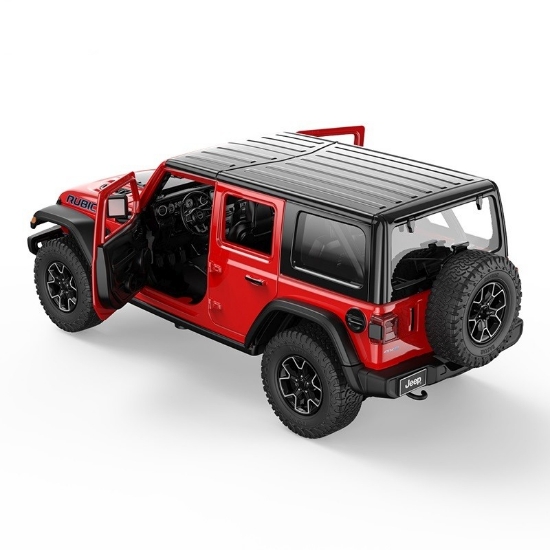 Imagine Mașinuță metalică Jeep Wrangler Rubicon 4XE roșu scară 1 la 24