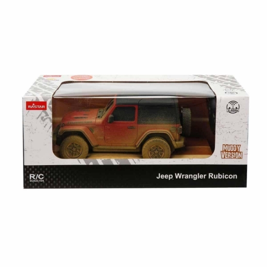 Imagine MASINA CU TELECOMANDA JEEP WRANGLER MUDDY ROSU CU SCARA 1 LA 24