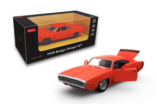 Imagine MASINUTA METALICA DODGE CHARGER R/T 1970 PORTOCALIU SCARA 1 LA 36