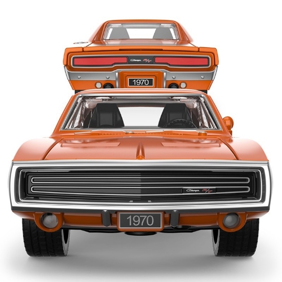 Imagine Mașinuță metalică Dodge Charger R/T 1970 portocaliu scară 1 la 36