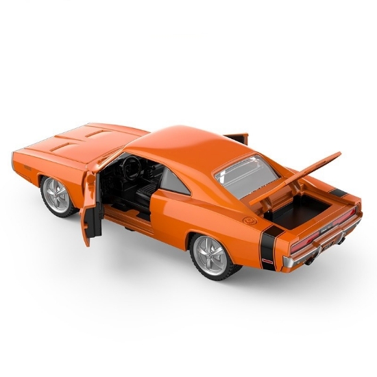 Imagine Mașinuță metalică Dodge Charger R/T 1970 portocaliu scară 1 la 36
