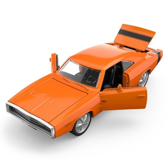 Imagine Mașinuță metalică Dodge Charger R/T 1970 portocaliu scară 1 la 36