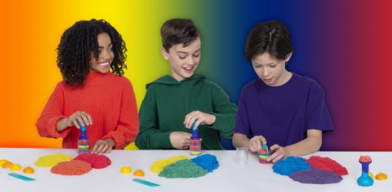 Imagine  Kinetic Sand set unelte de curcubeu cu accesorii