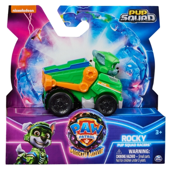 Imagine Patrula Căţeluşilor Pup Squad Racers vehicul metalic Rocky scara 1:55