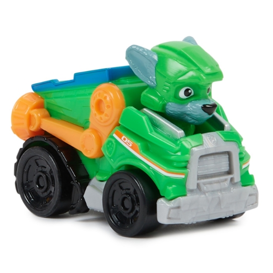 Imagine Patrula Căţeluşilor Pup Squad Racers vehicul metalic Rocky scara 1:55