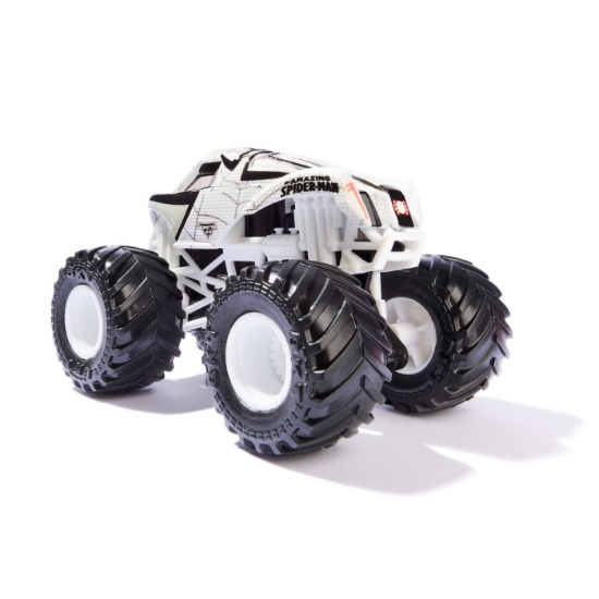 Imagine Monster Jam Marvel camion gigant Amazing Spider Man roșu scară 1 la 64