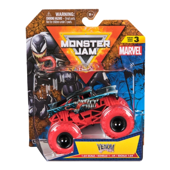 Imagine MONSTER JAM MARVEL CAMION GIGANT VENOM SCARA 1 LA 64