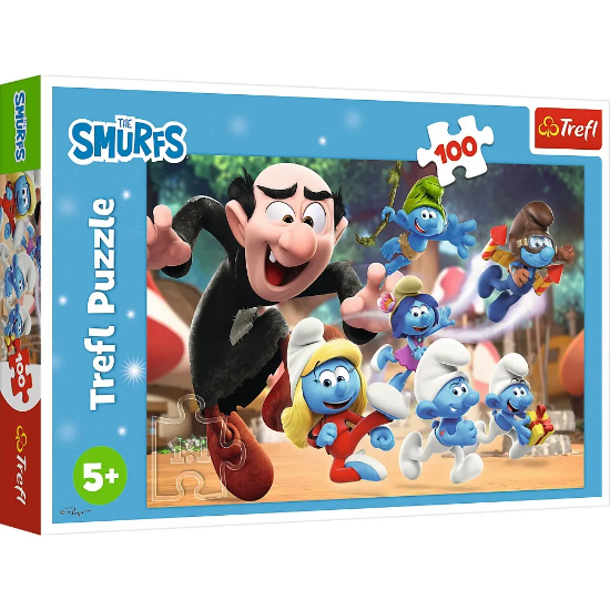 Imagine PUZZLE TREFL 100 STRUMFII LECTIILE LUI PAPA STRUMF