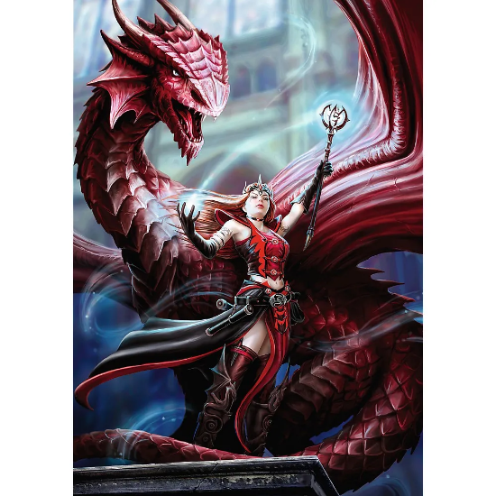 Imagine PUZZLE TREFL 1000 PREMIUM PLUS FANTASY VRAJITOAREA SCARLET SI DRAGONUL