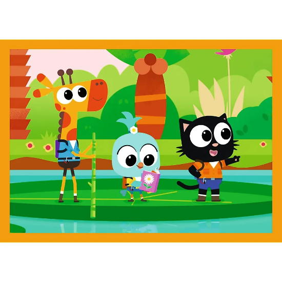 Imagine Puzzle Trefl 4in1 Planeta Milo – Întâlnire cu Milo și prietenii