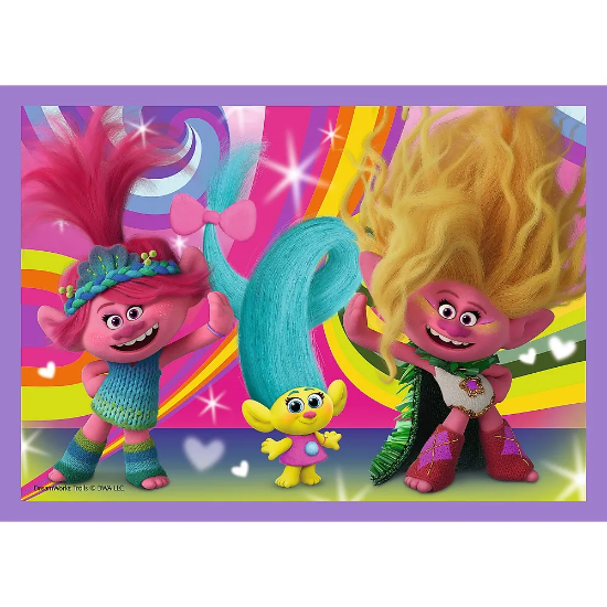 Imagine  Puzzles 4in1 Trolii Aventurile trolilor colorați