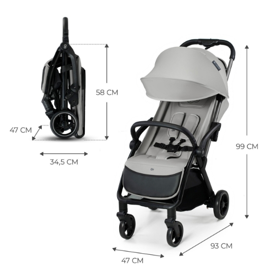 Imagine Carucior sport Kinderkraft APINO, 0–22 kg, Dove Grey