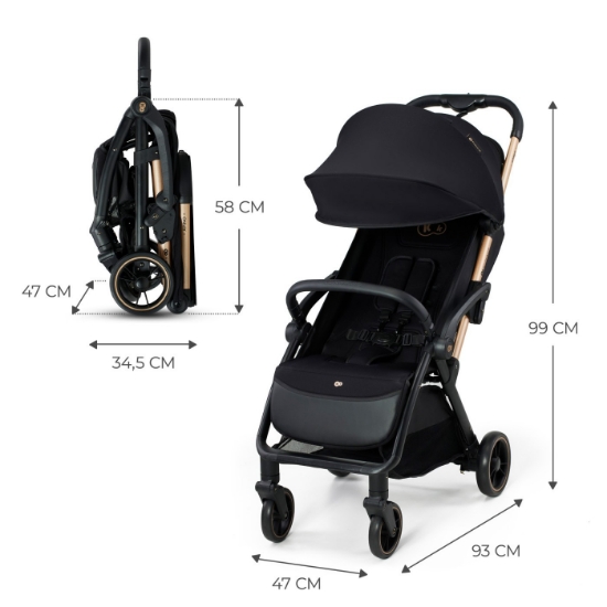Imagine Cărucior sport Kinderkraft APINO, 0–22 kg, Raven Black