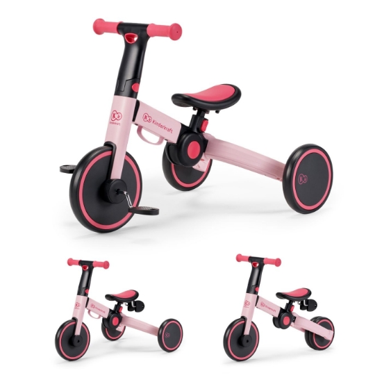 Imagine Bicicleta de echilibru / tricicletă Kinderkraft 4TRIKE, Candy Pink