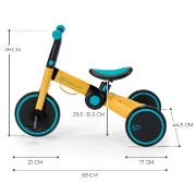 Imagine Bicicleta de echilibru / tricicleta Kinderkraft 4TRIKE, Primrose Yellow