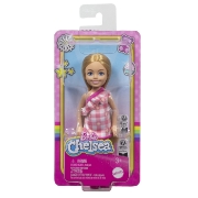 Imagine  BARBIE PAPUSA CHELSEA BLONDA CU ROCHITA ROZ IN CAROURI