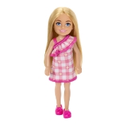 Imagine  BARBIE PAPUSA CHELSEA BLONDA CU ROCHITA ROZ IN CAROURI