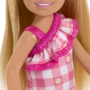 Imagine  BARBIE PAPUSA CHELSEA BLONDA CU ROCHITA ROZ IN CAROURI
