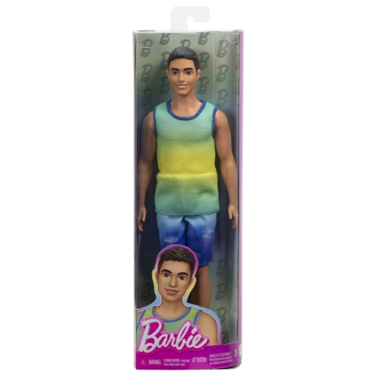 Imagine BARBIE PAPUSA BAIAT FASHIONISTAS BRUNET CU MAIOU OMBRE SI PANTALONI SCURTI DE BLUGI