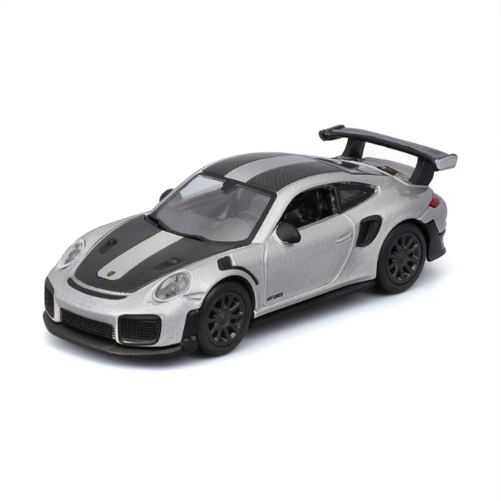 Imagine Maisto mașinuță metalică Speed Icons Porsche 911 GT2 RS Silver Black, scara 1:64