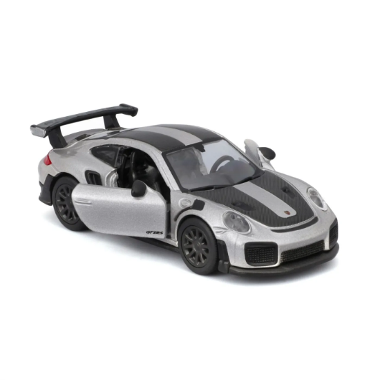 Imagine Maisto mașinuță metalică Speed Icons Porsche 911 GT2 RS Silver Black, scara 1:64