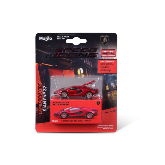 Imagine MAISTO MASINUTA METALICA SPEED ICONS LAMBORGHINI SIAN FKP 37 ROSU SCARA 1 LA 64 