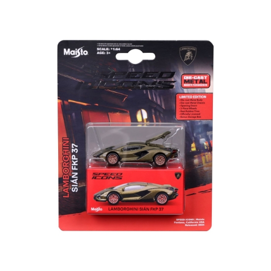 Imagine MAISTO MASINUTA METALICA SPEED ICONS LAMBORGHINI SIAN FKP 37 VERDE SCARA 1 LA 64 
